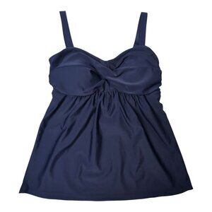 Tankini Top Twist Front Flowy Beach Adjustable Straps Padded Cups Women Size M